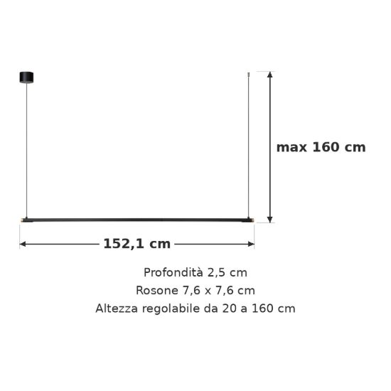 Lampadario a barra lineare per sala da pranzo contemporaneo nero oro led 22w cct 2700k 3300k 4000k