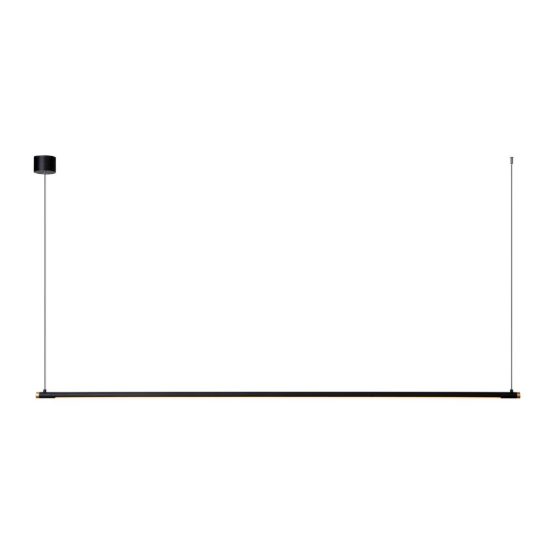 Lampadario a barra lineare per sala da pranzo contemporaneo nero oro led 24w cct 2700k 3300k 4000k