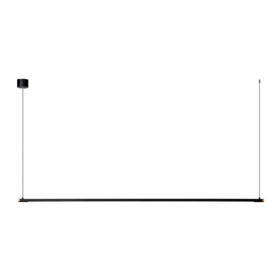 Lampadario a barra lineare per sala da pranzo contemporaneo nero oro led 24w cct 2700k 3300k 4000k