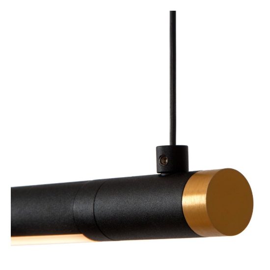 Lampadario a barra lineare per sala da pranzo contemporaneo nero oro led 24w cct 2700k 3300k 4000k