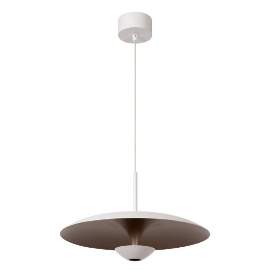 Lampadario a sospensione a disco per sala da pranzo contemporaneo bianco champagne led 12w 2700k