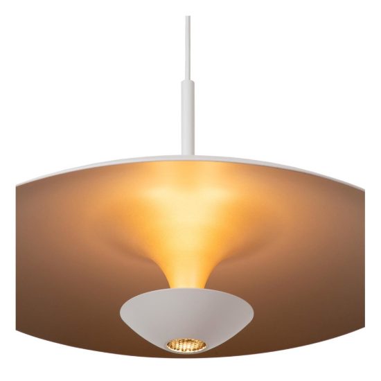 Lampadario a sospensione a disco per sala da pranzo contemporaneo bianco champagne led 12w 2700k