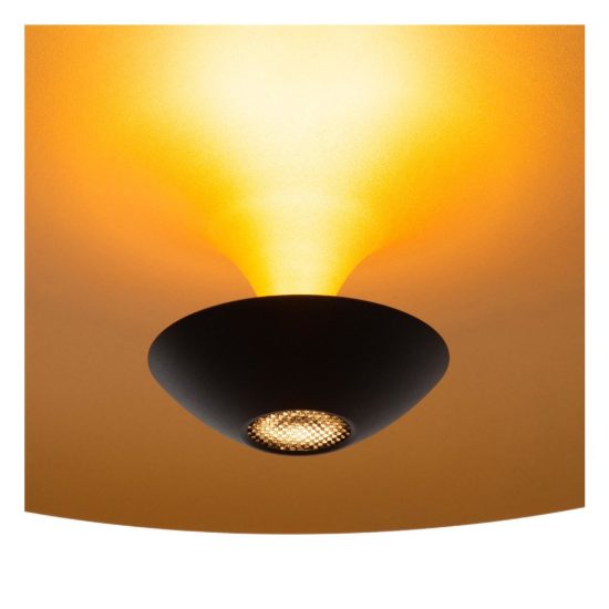 Lampadario a sospensione a disco per sala da pranzo contemporaneo nero oro led 16w 2700k