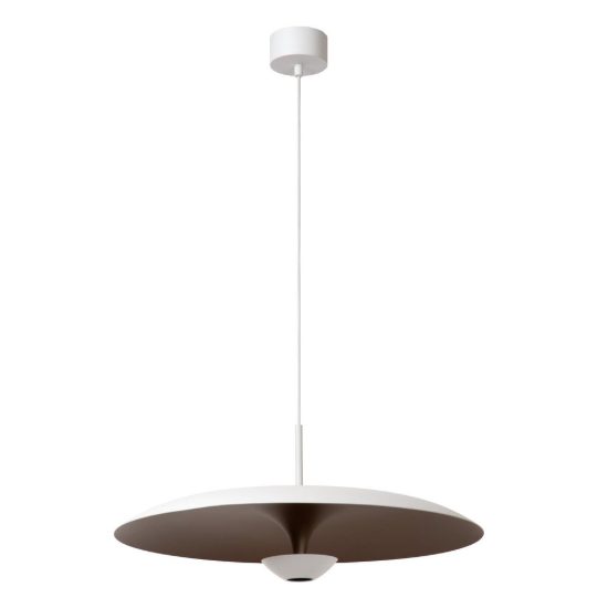 Lampadario a sospensione a disco per sala da pranzo contemporaneo bianco champagne led 16w 2700k
