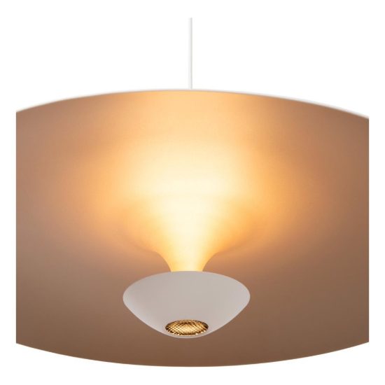 Lampadario a sospensione a disco per sala da pranzo contemporaneo bianco champagne led 16w 2700k