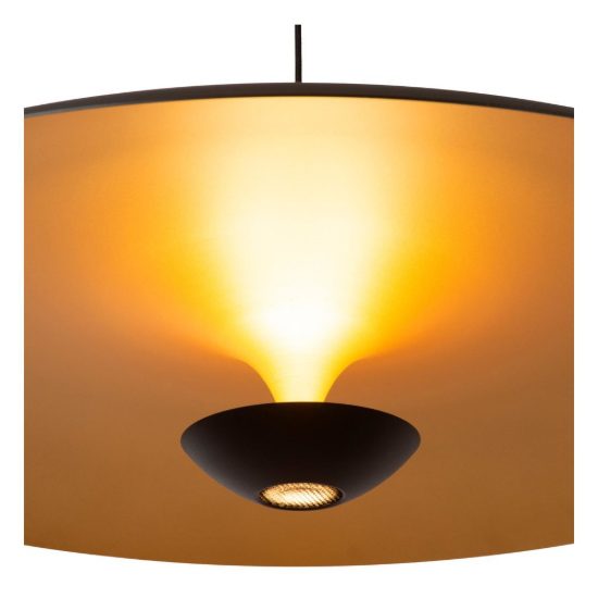 Lampadario a sospensione a disco per sala da pranzo contemporaneo nero oro led 22w 2700k