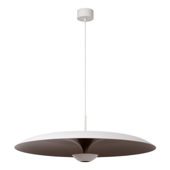 Lampadario a sospensione a disco per sala da pranzo contemporaneo bianco champagne led 22w 2700k