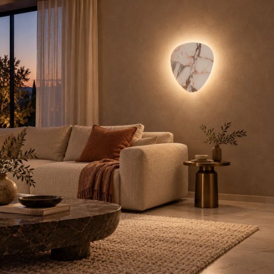Applique triangolare per soggiorno moderna bianco nero led 11w 2700k