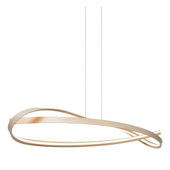 Lampadario a sospensione a onda per soggiorno moderno tortora led 46w cct 2200k 2700k 3000k