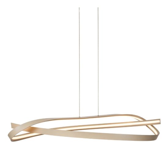 Lampadario a sospensione a onda per soggiorno moderno tortora led 46w cct 2200k 2700k 3000k