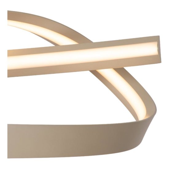 Lampadario a sospensione a onda per soggiorno moderno tortora led 46w cct 2200k 2700k 3000k