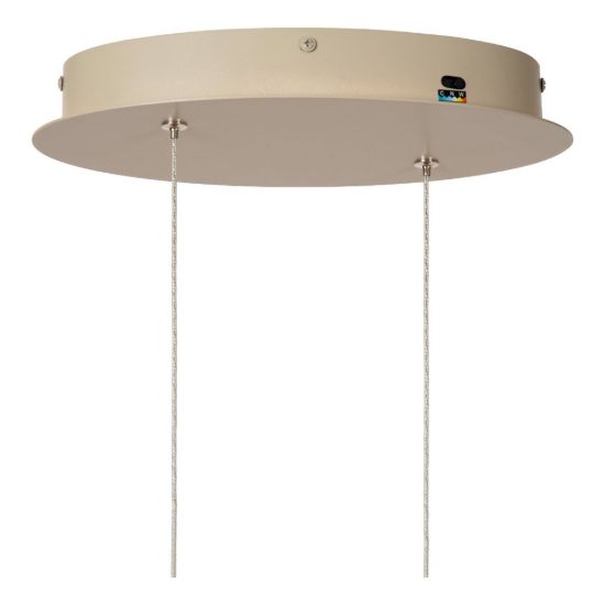 Lampadario a sospensione a onda per soggiorno moderno tortora led 46w cct 2200k 2700k 3000k