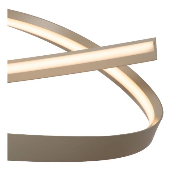 Lampadario a sospensione a onda per soggiorno moderno tortora led 58w cct 2200k 2700k 3000k