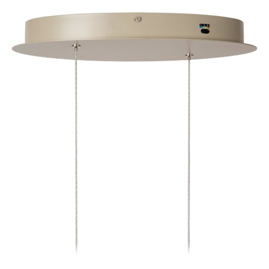 Lampadario a sospensione a onda per soggiorno moderno tortora led 58w cct 2200k 2700k 3000k