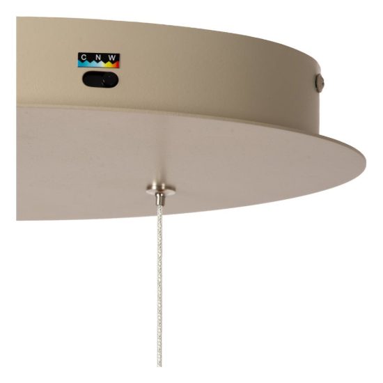 Lampadario a sospensione a onda per soggiorno moderno tortora led 58w cct 2200k 2700k 3000k