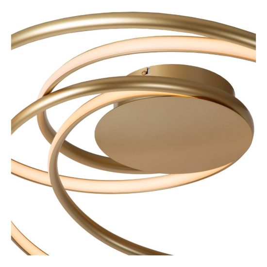 Plafoniera a spirale per soggiorno contemporanea oro led 54w 2700k