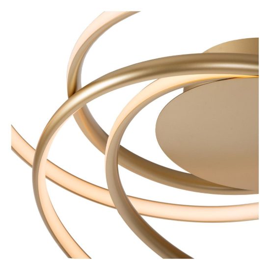 Plafoniera a spirale per soggiorno contemporanea oro led 54w 2700k