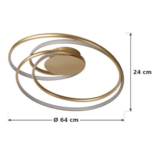 Plafoniera a spirale per soggiorno contemporanea oro led 54w 2700k