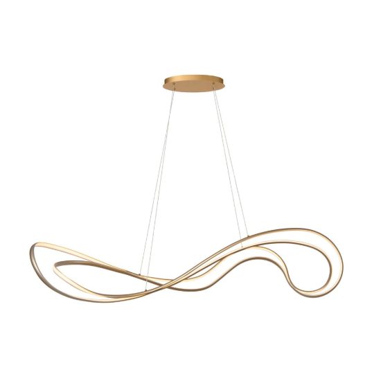 Lampadario a sospensione a onda per sala da pranzo contemporaneo oro led 54w 2700k