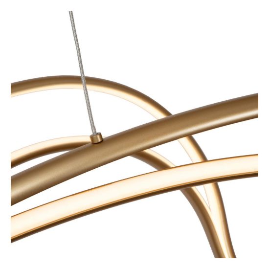 Lampadario a sospensione a onda per sala da pranzo contemporaneo oro led 54w 2700k