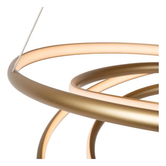 Lampadario a sospensione a spirale per sala da pranzo contemporaneo oro led 74w 2700k