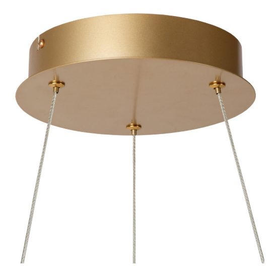Lampadario a sospensione a spirale per sala da pranzo contemporaneo oro led 74w 2700k