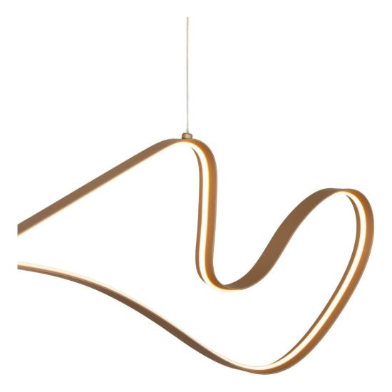 Lampadario a sospensione a onda per sala da pranzo contemporaneo champagne led 47w 2700k