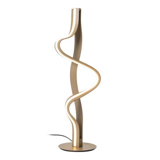 Lampada da tavolo a onda per soggiorno contemporanea champagne led 19w 2700k touch dimmer
