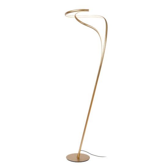 Piantana a spirale per soggiorno contemporanea oro led 28w 2700k dimmerabile