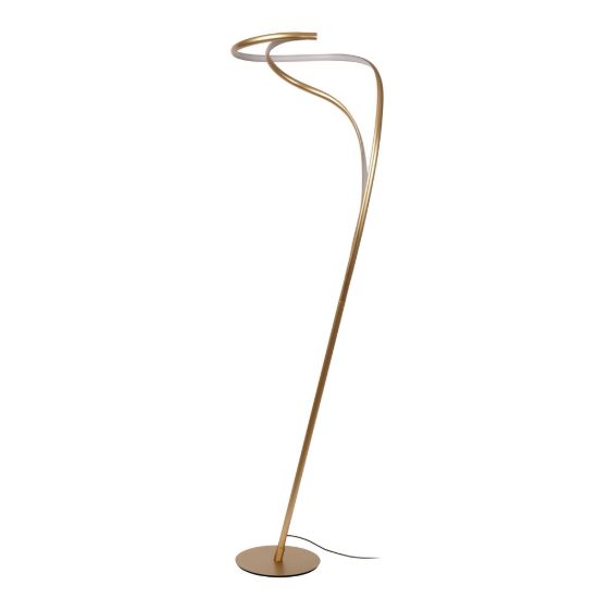 Piantana a spirale per soggiorno contemporanea oro led 28w 2700k dimmerabile