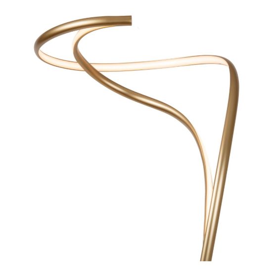 Piantana a spirale per soggiorno contemporanea oro led 28w 2700k dimmerabile