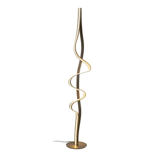 Piantana a onda per soggiorno contemporanea oro led 38w 2700k dimmerabile