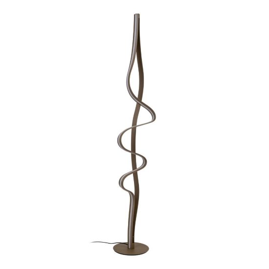 Piantana a onda per soggiorno contemporanea oro led 38w 2700k dimmerabile