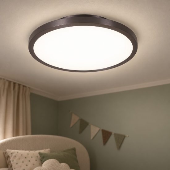 Plafoniera rotonda moderna canna di fucile opalino led 15w cct 2700k 4000k smart