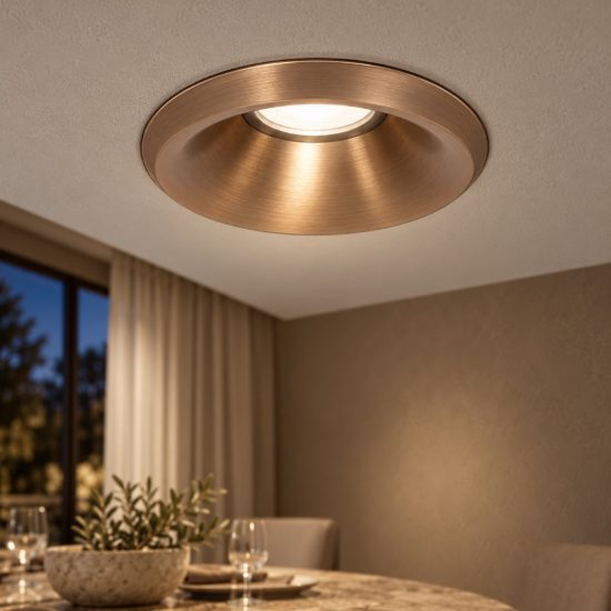 Faretto da incasso per cartongesso rotondo champagne led 8w cct 2700k 3300k 4000k