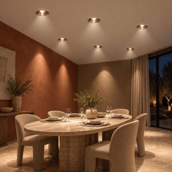 Faretto da incasso per cartongesso rotondo champagne led 8w cct 2700k 3300k 4000k