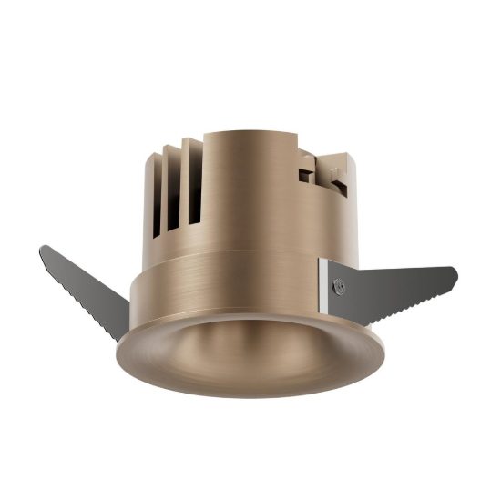 Faretto da incasso per cartongesso rotondo champagne led 12w cct 2700k 3300k 4000k