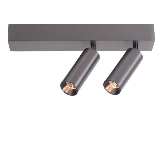 Plafoniera con 2 faretti orientabili moderna canna di fucile led 16w cct 2700k 4000k smart