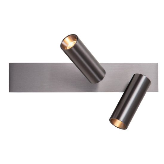 Plafoniera con 2 faretti orientabili moderna canna di fucile led 16w cct 2700k 4000k smart