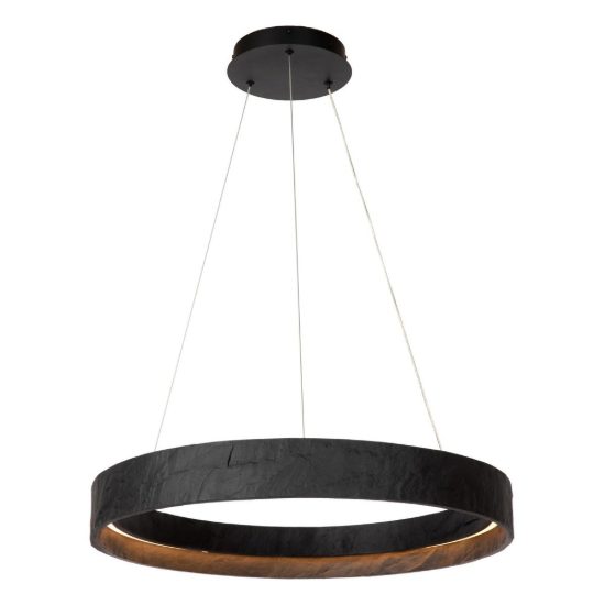 Lampadario ad anello per soggiorno moderno nero led 36w cct 2200k 2700k 3300k