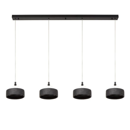 Lampadario ad anello per soggiorno moderno nero led 36w cct 2200k 2700k 3300k