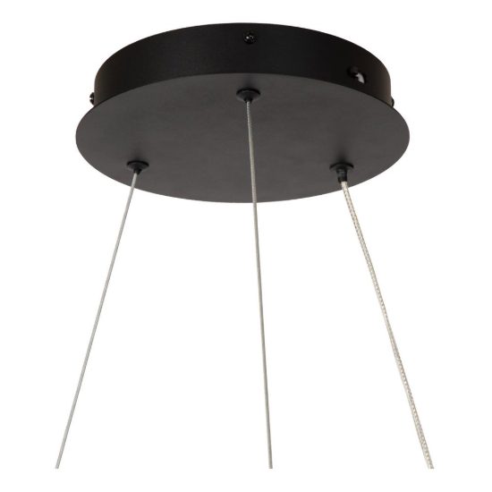 Lampadario con 4 pendenti lineare per soggiorno moderno nero led 40w cct 2200k 2700k 3300k