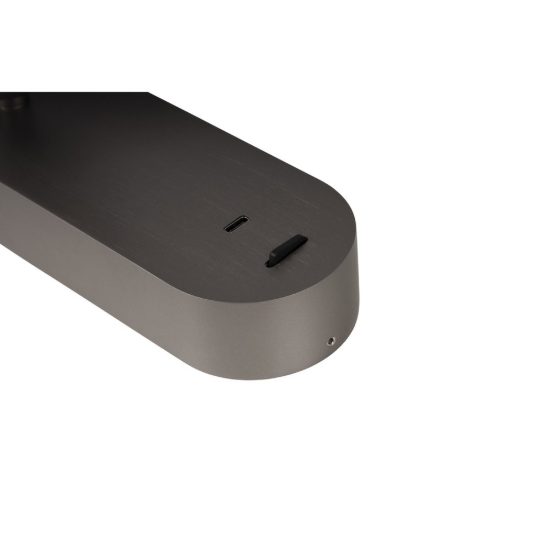 Applique per comodino camera da letto moderna grigio ferro led 6w cct 2700k 4000k