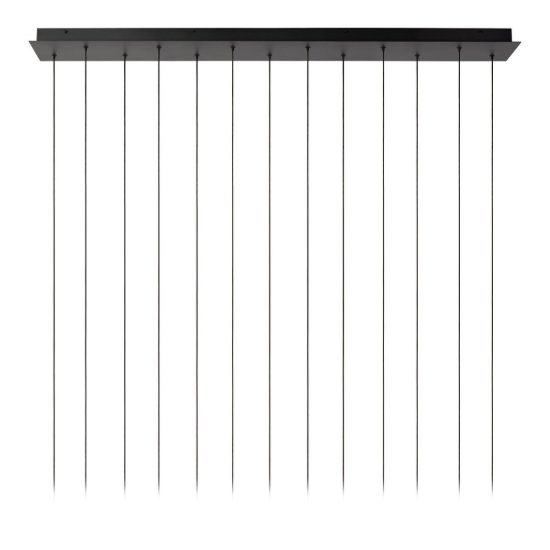 Lampadario con 13 pendenti lineare grigio ferro led 74,1w cct 2700k 4000k con telecomando