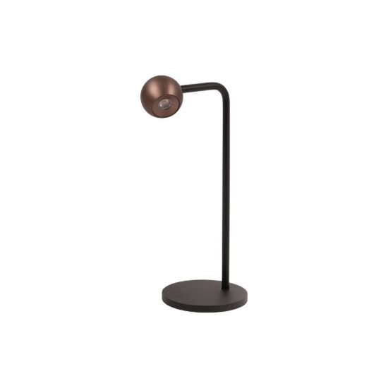 Lampada da scrivania a sfera per studio moderna caffe nero led 5w 2700k dimmerabile