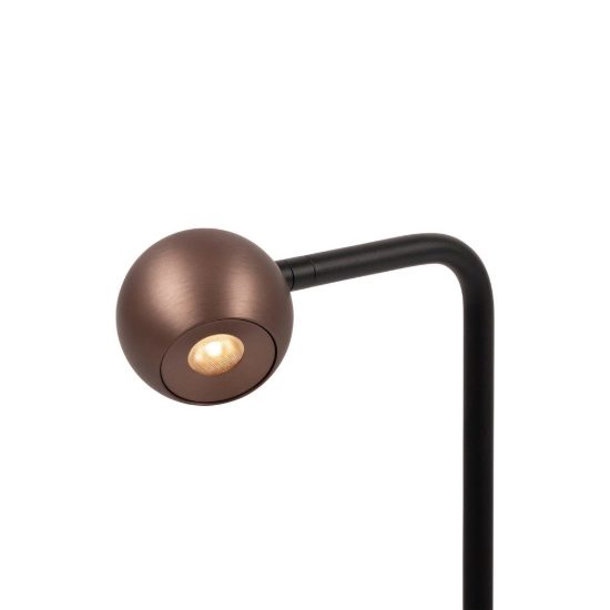 Lampada da scrivania a sfera per studio moderna caffe nero led 5w 2700k dimmerabile
