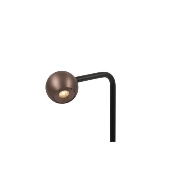 Lampada da terra a sfera per soggiorno moderna caffe nero led 6,3w 2700k dimmerabile