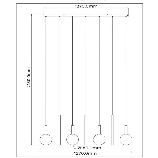 Lampadario con 7 pendenti per sala da pranzo contemporaneo rame fume led 28w cct 2200k 2700k 3300k