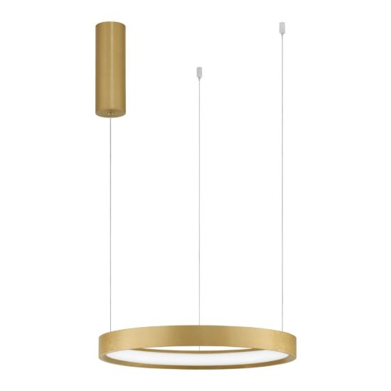 Lampadario a sospensione ad anello led 22w 3000k dimmerabile per ingresso oro spazzolato