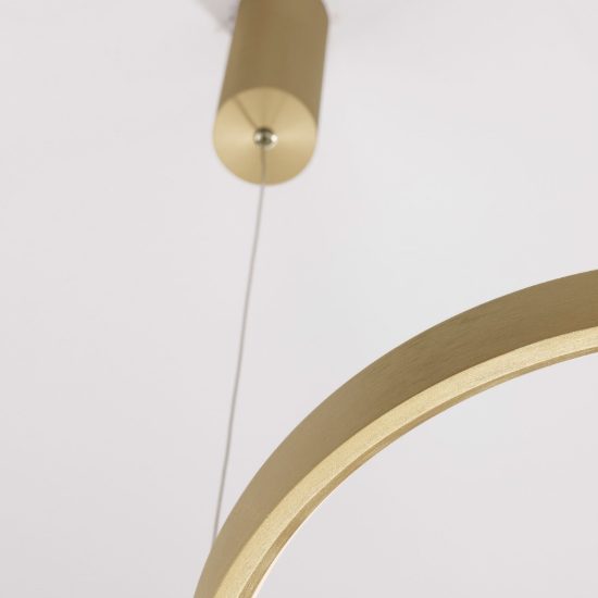 Lampadario a sospensione ad anello led 22w 3000k dimmerabile per ingresso oro spazzolato